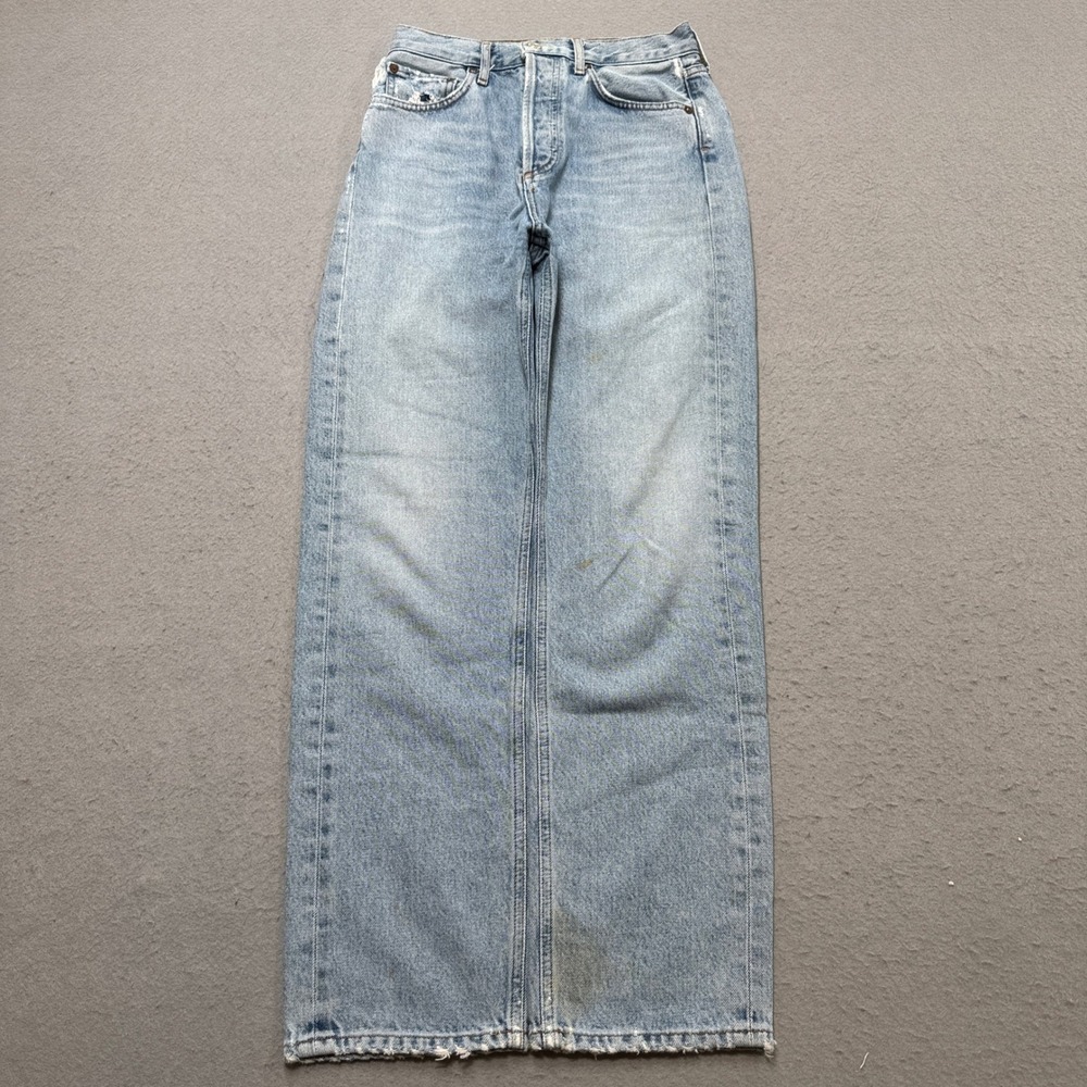 AGOLDE Wide Leg Jeans Women's 23 Blue Light Wash High Rise Button Fly Baggy Fit - Picture 1 of 10